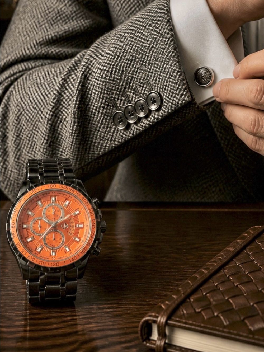 Men's Orange Chronograph Swim Watch
